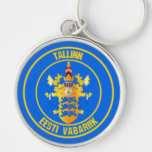 Tallinn Round Emblem Schlüsselanhänger
