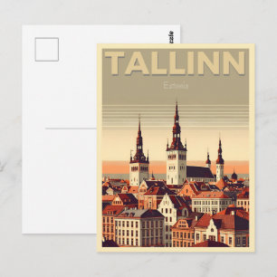 Tallinn Stadt Estland Retro-Reisegeschenke Postkarte