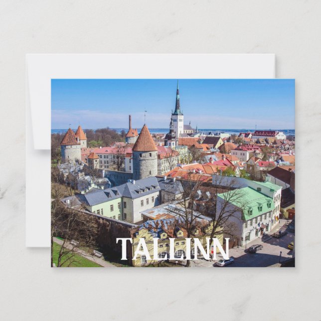 Tallinn Stadtbild aus der Luft in Estland (Vorderseite)