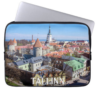 Tallinn Stadtbild aus der Luft in Estland Laptopschutzhülle