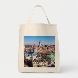 Tallinn Stadtbild aus der Luft in Estland Tragetasche