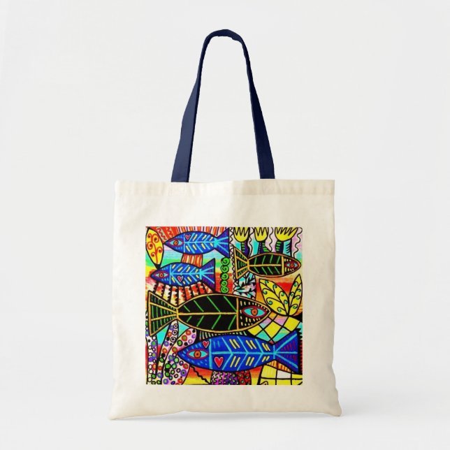 Tallit Taschen-Tasche - Israel durch das Meer-BLAU Tragetasche (Vorne)