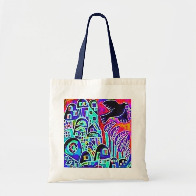 Tallit Taschen-Tasche - Stadt von Israel-Ebenholz Tragetasche (Vorne)