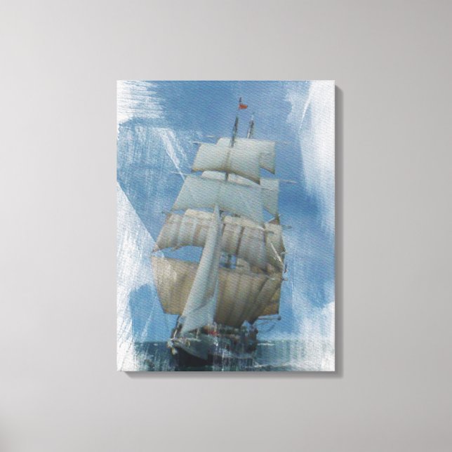 Tallschiff, Schiff, Aquarellmalerei Leinwanddruck (Vorderseite)