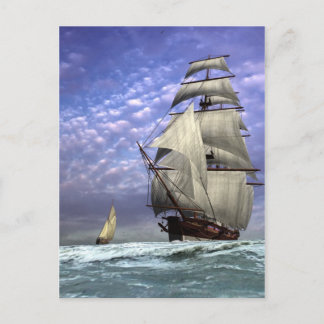 Tallschiff und Ketch Postkarte