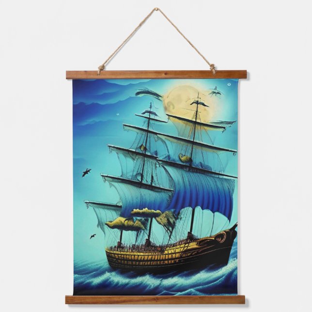 Tallschiff Wandteppich Mit Holzrahmen (Vorderseite)