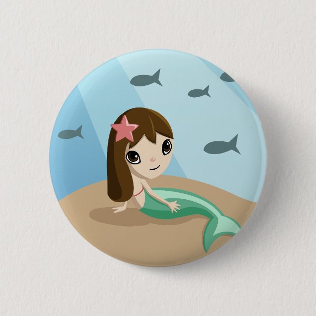 Tallulah der Meerjungfrau-Knopf Button (Vorderseite)