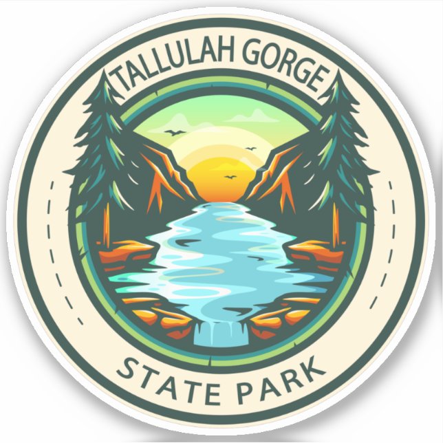 Tallulah Gorge Staat Park Georgia Abzeichen Aufkleber (Vorderseite)