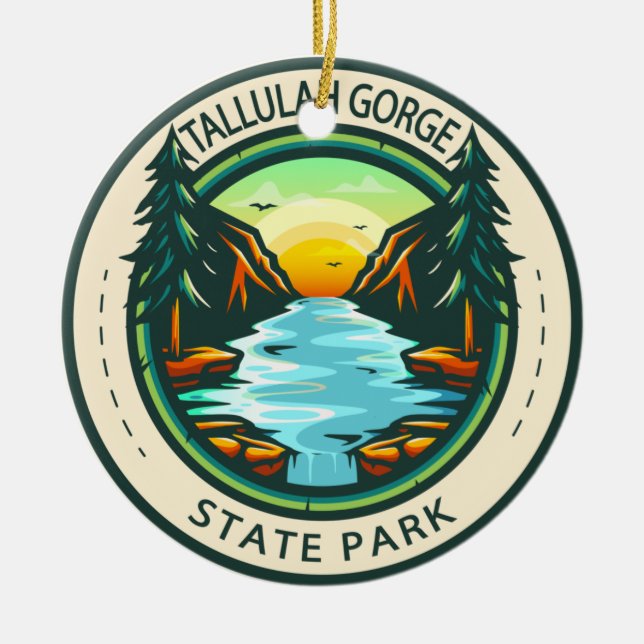 Tallulah Gorge Staat Park Georgia Abzeichen Keramik Ornament (Vorne)