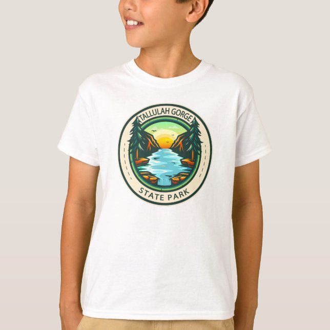 Tallulah Gorge Staat Park Georgia Abzeichen T-Shirt (Vorderseite)