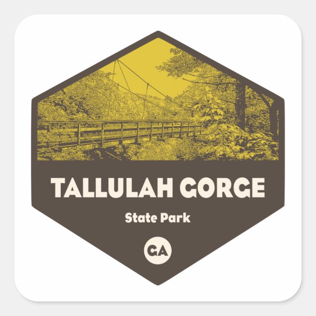 Tallulah Gorge Staat Park Georgia Quadratischer Aufkleber (Vorderseite)