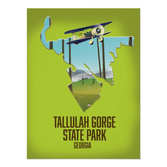Tallulah Gorge Staat Park Karte Poster (Vorderseite)