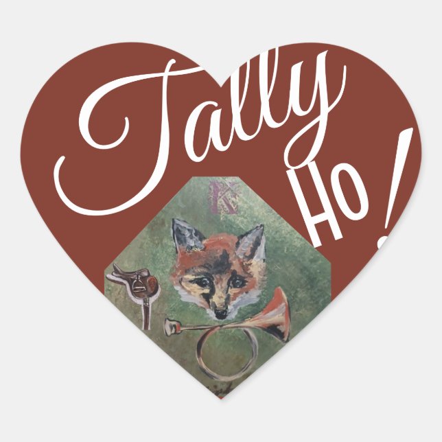 tally ho Herz-Aufkleber (Vorderseite)
