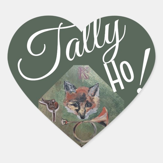 tally ho Herz-Aufkleber (Vorderseite)