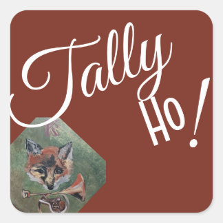 tally ho quadratischer aufkleber