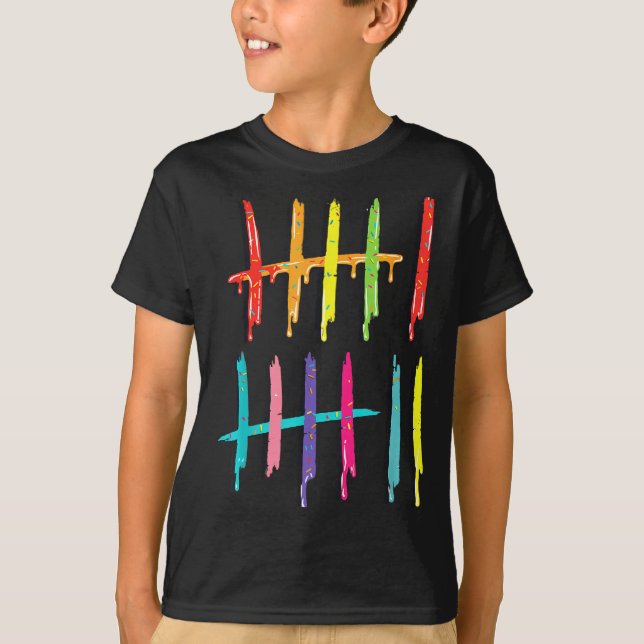 Tally Marks 6 7 Numbers Funny Six Seven 67 Meme Ge T-Shirt (Vorderseite)