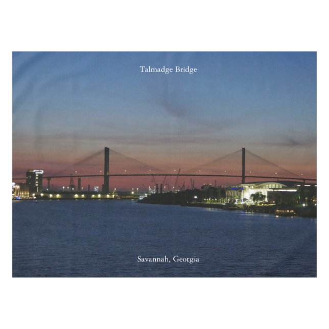 Talmadge Bridge Tischdecke (Vorderseite (Horizontal))