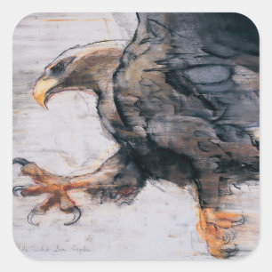 Talons - Weiß angebundenes Meer Eagle 2001 Quadratischer Aufkleber