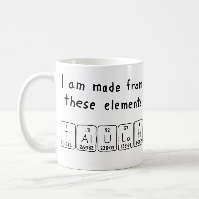 Talulah nom de table périodique tasse (Gauche)