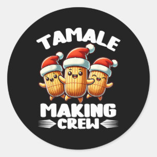 Tamale Crew Mexikanische Lebensmittelfamilie in Üb Runder Aufkleber