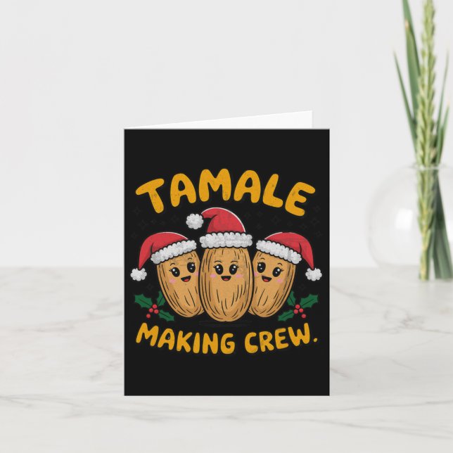 Tamale Making Crew Weihnachts Party Mexikanische F Karte (Vorderseite)
