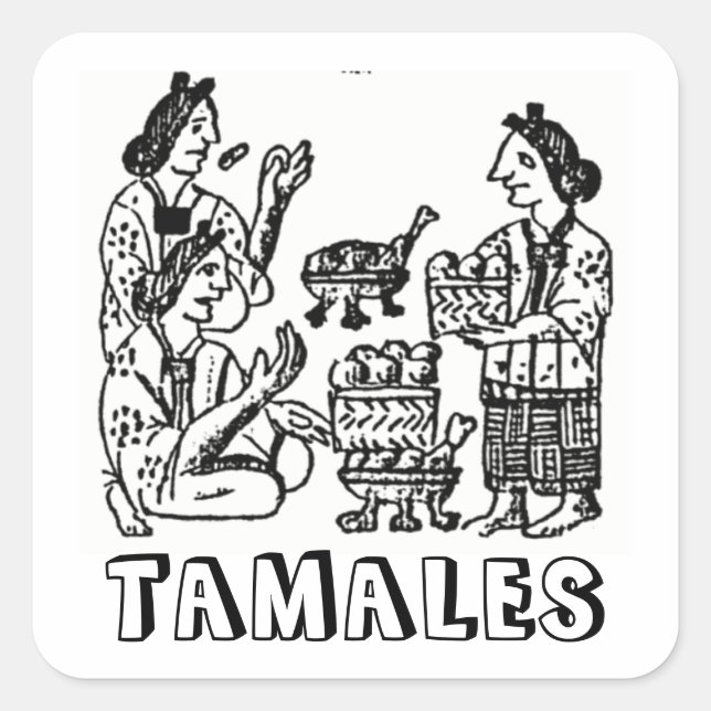 Tamales (florentinischer Kodex, 16. Jahrhundert) Quadratischer Aufkleber (Vorderseite)