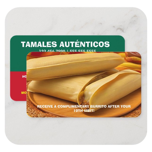 Tamales Loyalty Card Visitenkarte (Mexican Tamales Loyalty Visiting Card)