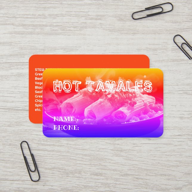 Tamales Rainbow Visitenkarte (Vorderseite/Rückseite Beispiel)