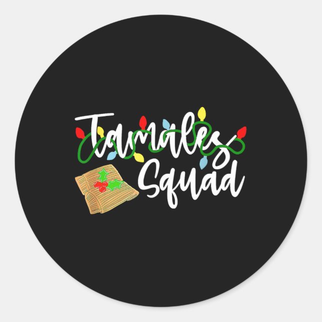 Tamales Squad Tamales Crew Spaß Weihnachten Runder Aufkleber (Vorderseite)
