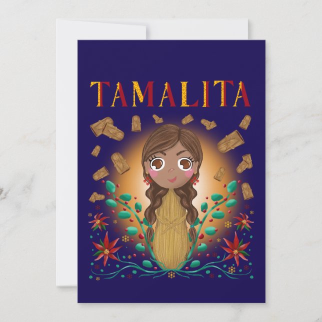 Tamalita Tamal Zia Blume Tamales Einladung (Vorderseite)