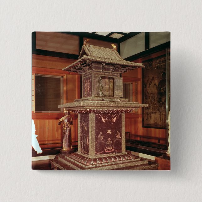 Tamamushi Schrein vom Horyu Ji Tempel Button (Vorderseite)