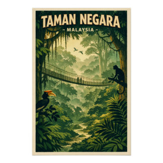 Taman Negara National Park, Malaysia travel Poster