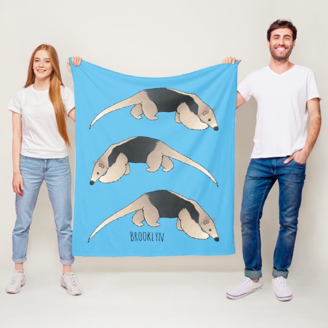 Tamandua-Cartoon-Abbildung Fleecedecke (Beispiel)