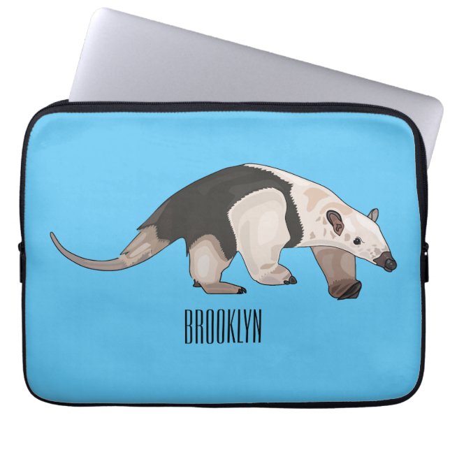 Tamandua-Cartoon-Abbildung Laptopschutzhülle (Vorderseite)