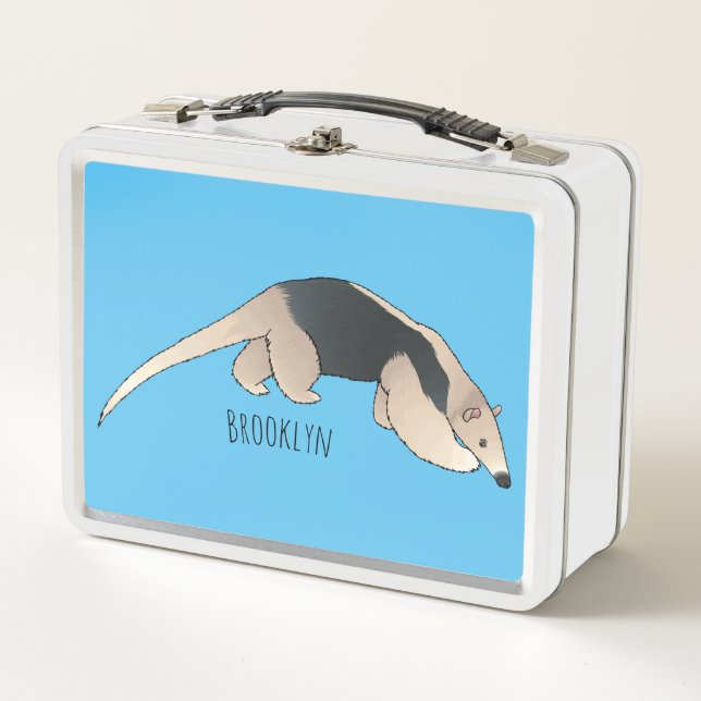 Tamandua-Cartoon-Abbildung Metall Brotdose (Vorderseite)