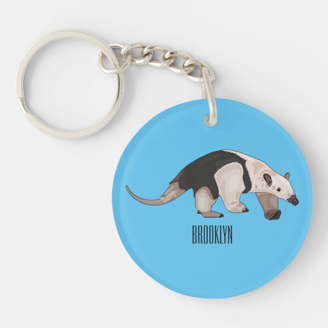 Tamandua-Cartoon-Abbildung Schlüsselanhänger (Vorderseite)