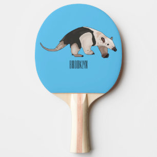 Tamandua-Cartoon-Abbildung Tischtennis Schläger