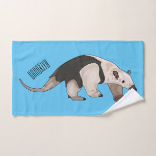 Tamandua Cartoon-Illustration Badhandtuch Set