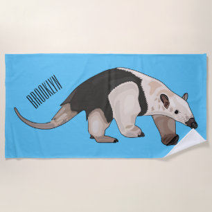 Tamandua-Cartoon-Illustration Strandtuch