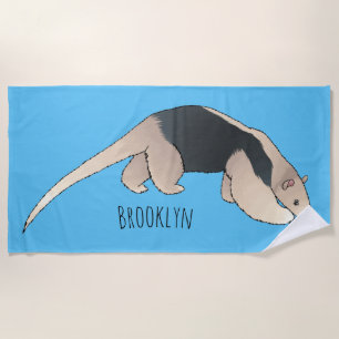 Tamandua cartoon illustration strandtuch