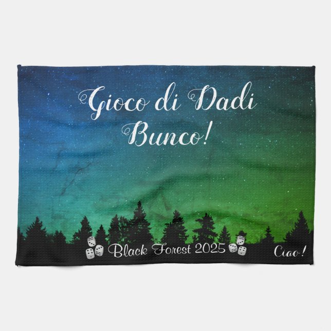 Tamara Green Blue Background Bunco Küchen Handtüch Geschirrtuch (Horizontal)
