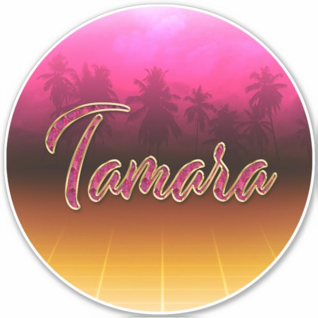 Tamara Prénom Golden rose Autocollants (Devant)