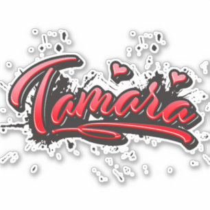 Tamara red Heart Graffiti Aufkleber Sticker