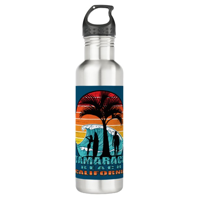 Tamarack Beach California Surfen Edelstahlflasche (Vorderseite)