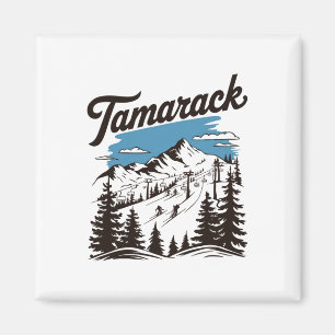 Tamarack Idaho Skigebiet Skifahren Skifahrer 2 Magnet