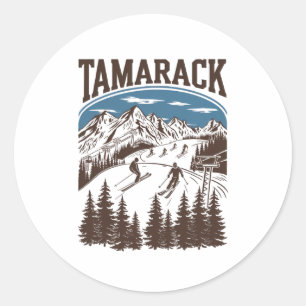 Tamarack Idaho Skigebiet Skifahren Skifahrer Runder Aufkleber