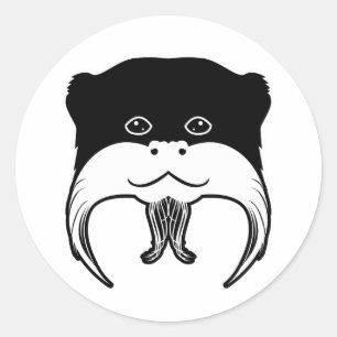 Tamarin Monkey Face Silhouette Runder Aufkleber