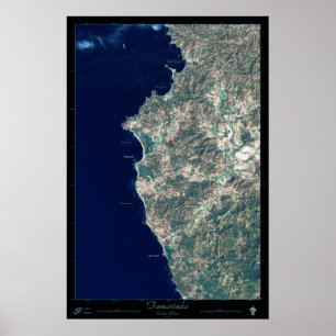 Tamarindo, Satellitenposter von Costa Rica Poster