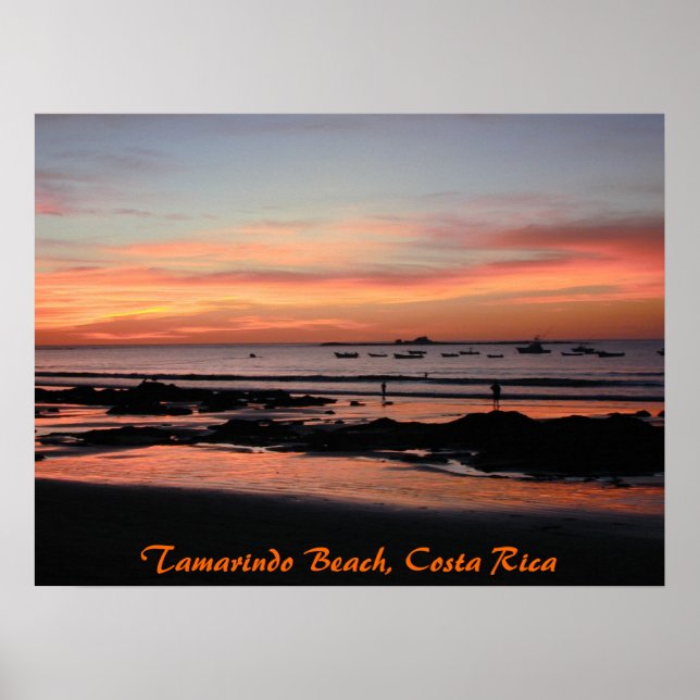 Tamarindo Sunset Boats, Tamarindo Strand, Costa .. Poster (Vorne)