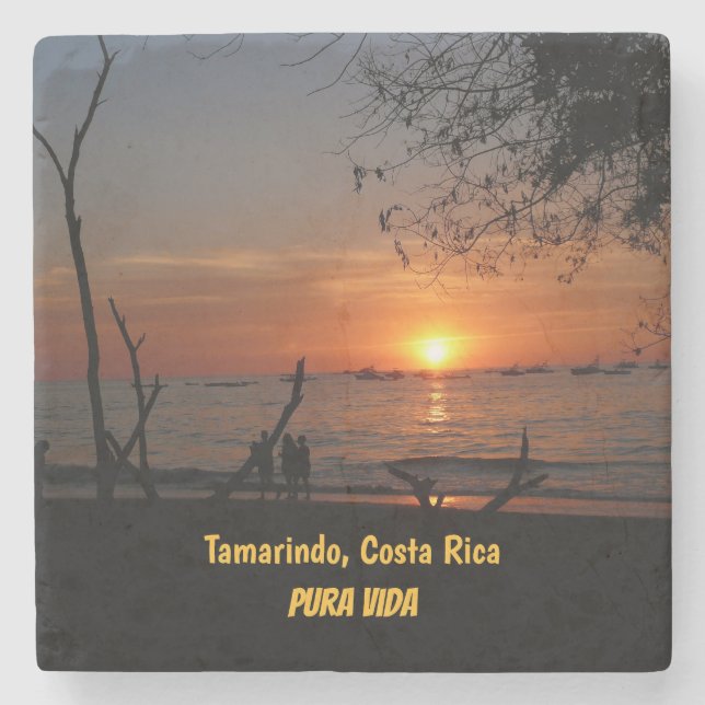 Tamarindo Sunset Steinuntersetzer (Vorderseite)